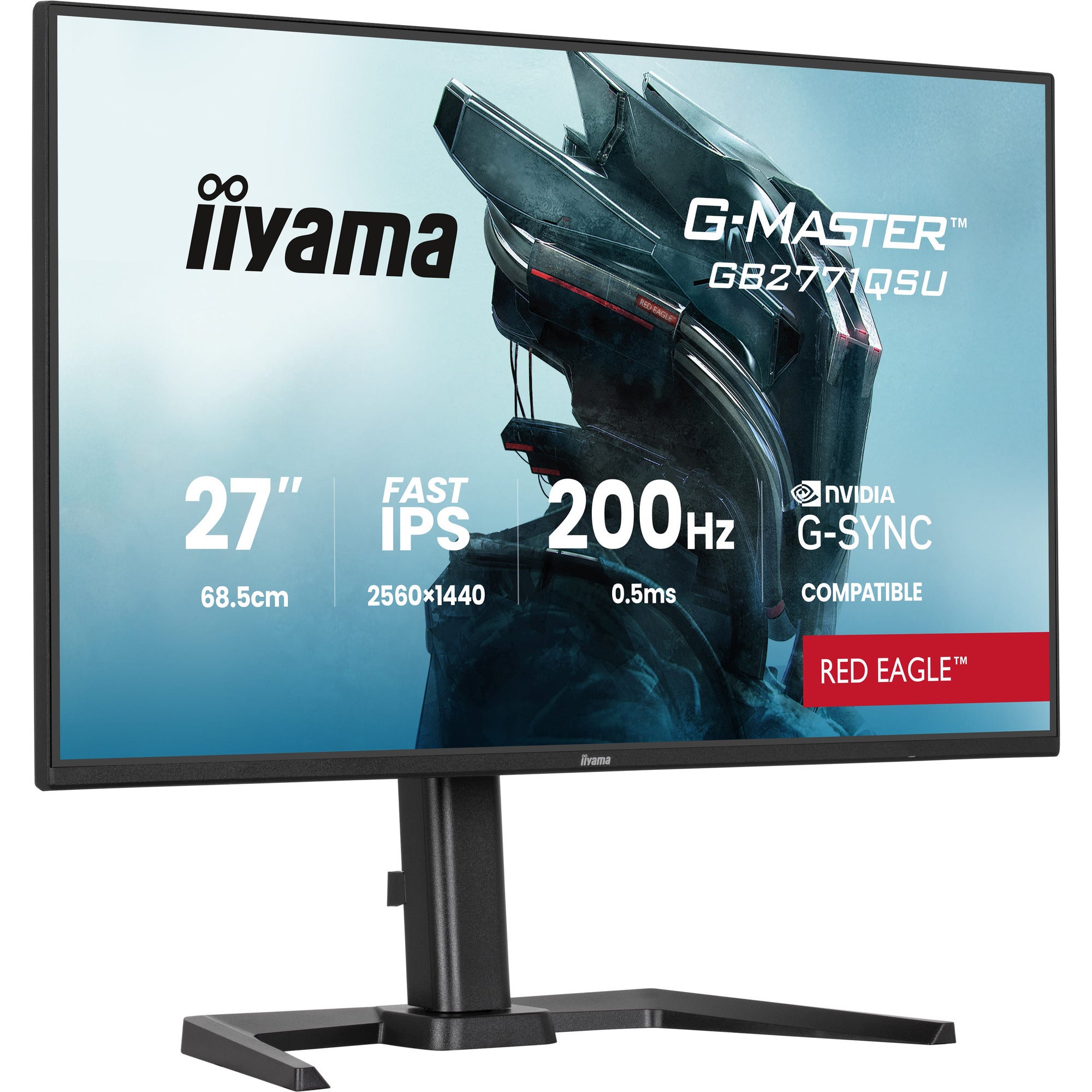 Iiyama g-master red eagle gb2771qsu-b1 27 gaming monitor (zwart, 2x hdmi, displayport, 2x usb-a, 2x usb-c, 200 hz)