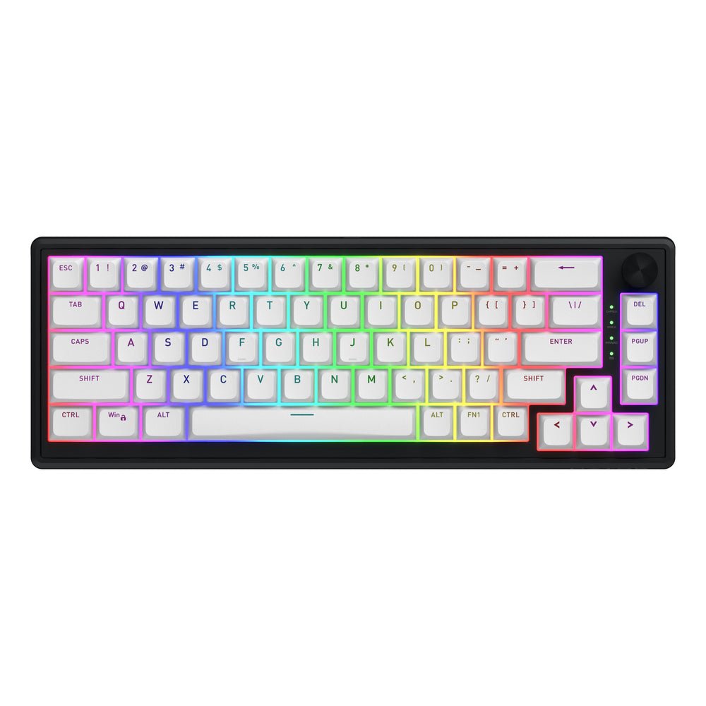 Hator skyfall wireless rgb mechanisch gaming toetsenbord (zwart, us lay-out (qwerty), hator aurum sterling, 65%, rgb, double shot abs, hot-swap, 2.4ghz | bluetooth | usb-c)