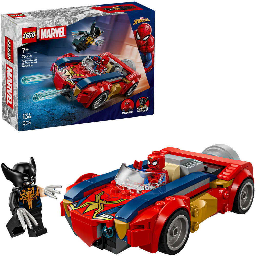Lego super heroes 76336 marvel spider-man auto vs. venomized wolverine