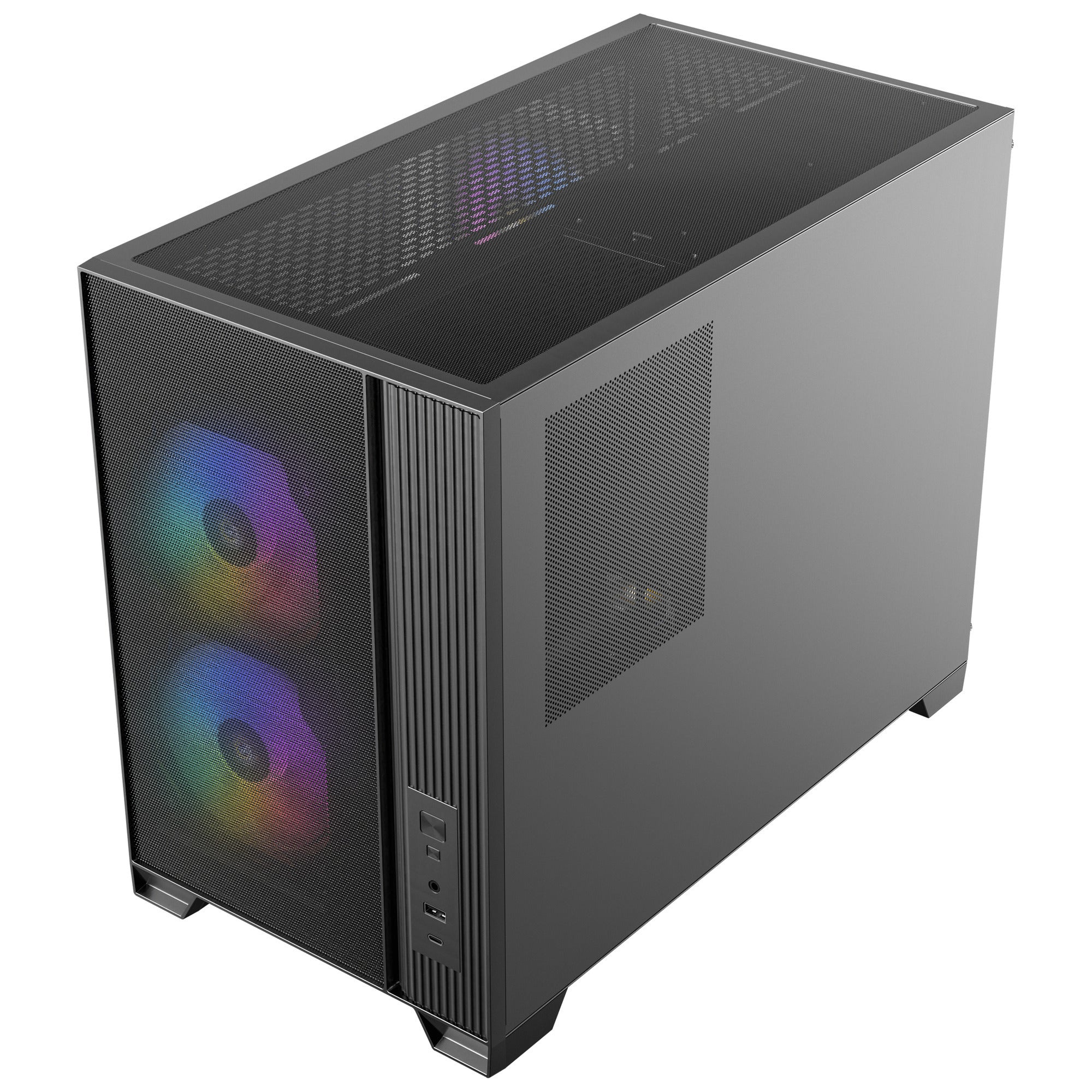 Antec flux m mini tower behuizing (zwart | 1x usb-a | 1x usb-c | tempered glass)