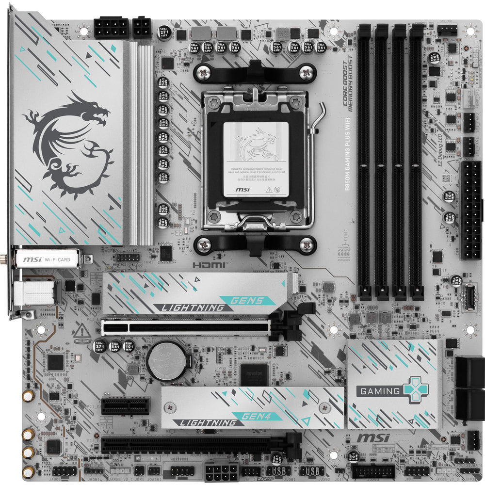 Msi b850m gaming plus wifi socket am5 moederbord (raid, 5gb-lan, wi-fi 7, bt, sound, µatx)