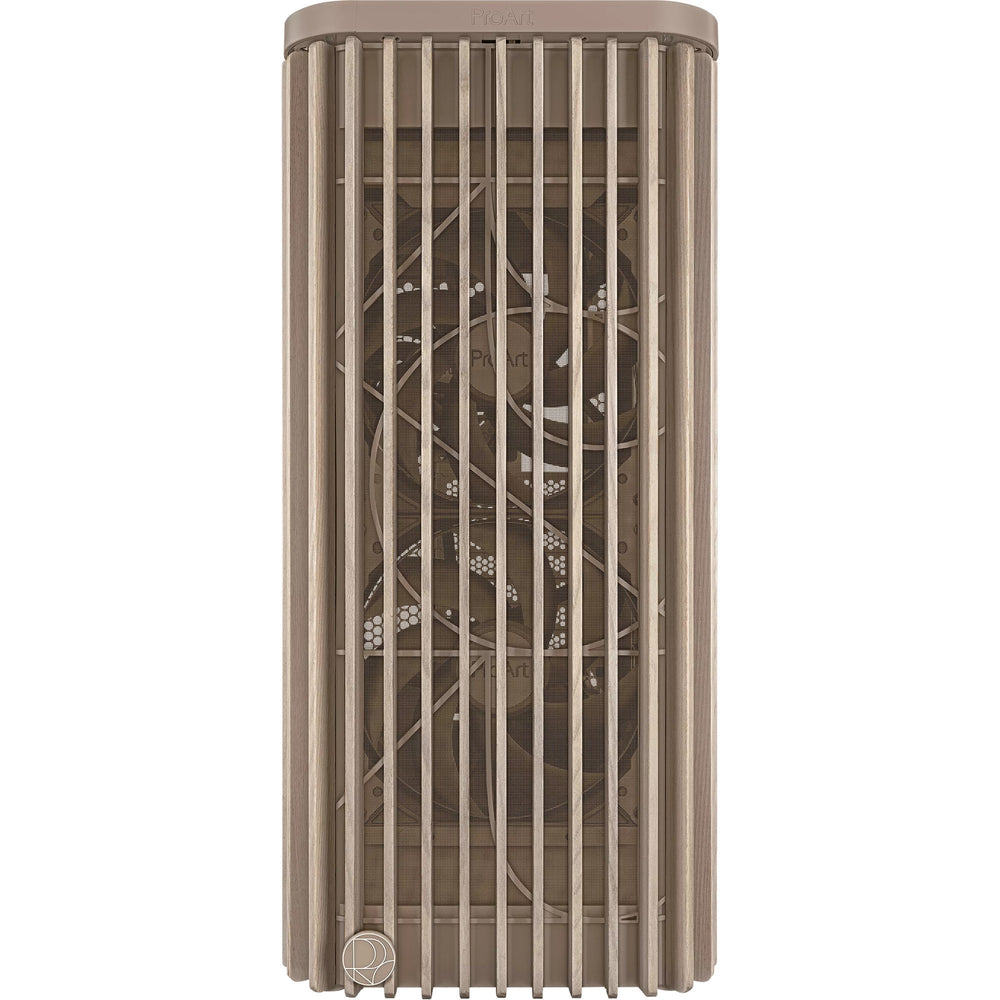 Asus proart pa401 wood edition - mesh panel midi tower behuizing (beige houtkleur | 2x usb-a | 1x usb-c)