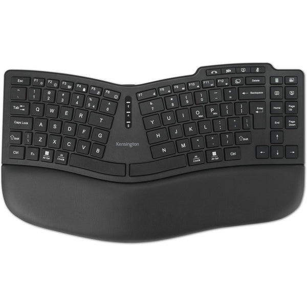 Kensington pro fit ergo kb675 eq tkl rechargeable keyboard (zwart, eu lay-out (qwerty), membraan, 80% (tkl), bluetooth, 2.4 ghz)