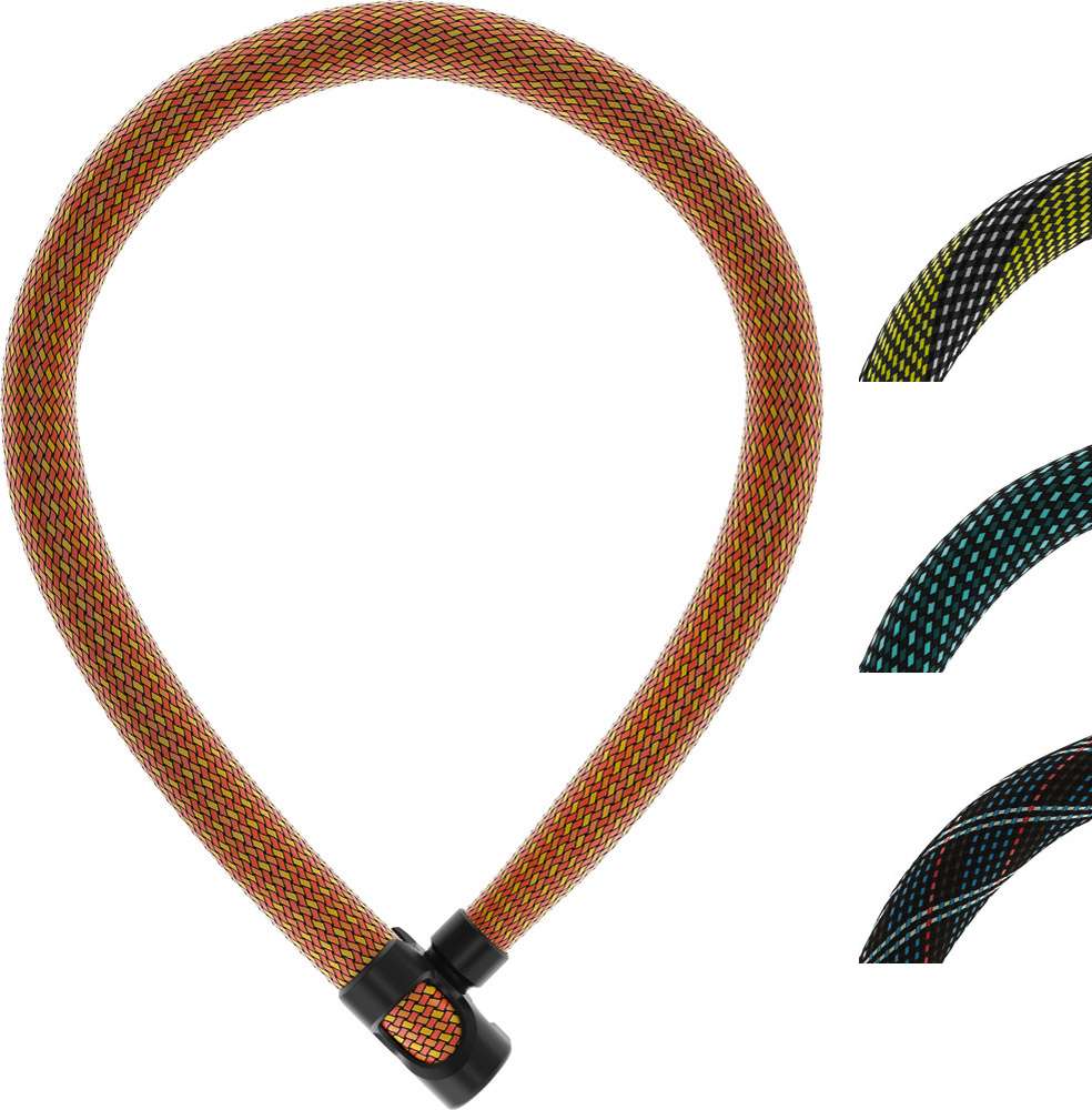 Abus IvyTex 7210 - Oranje Fietskettingslot, 85cm, Sleutelslot