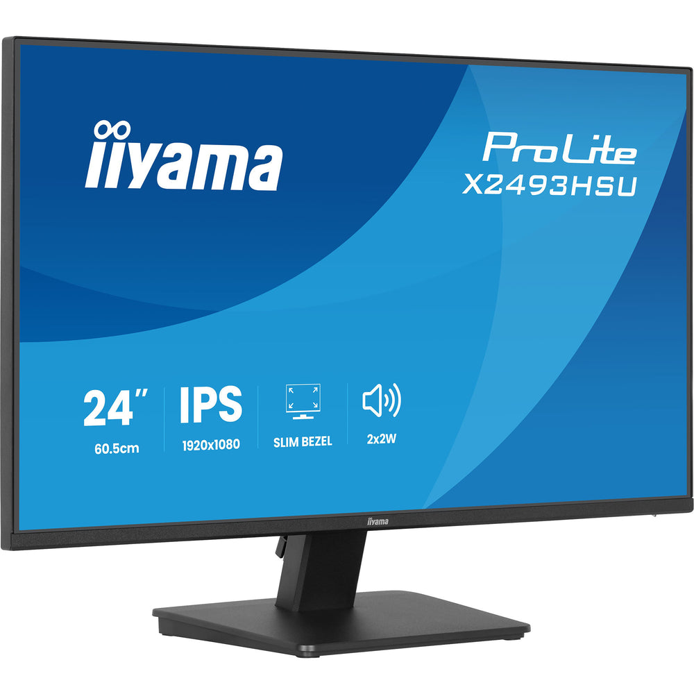 Iiyama prolite x2493hsu-b1 23.8 monitor (zwart (mat), 120 hz, hdmi, displayport, usb, audio)