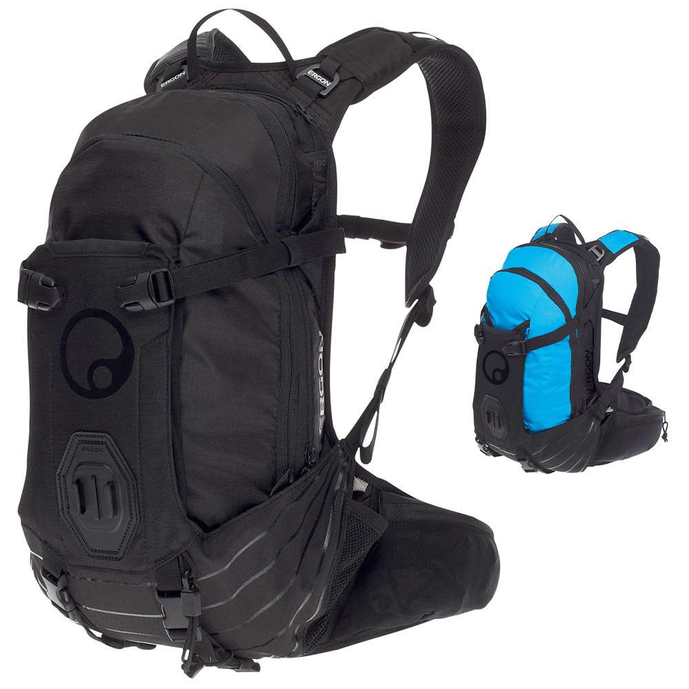 Ergon BA2 Zwart - Compacte AllMountain rugzak voor actiecamera's, verstelbaar draagsysteem, 10L capaciteit
