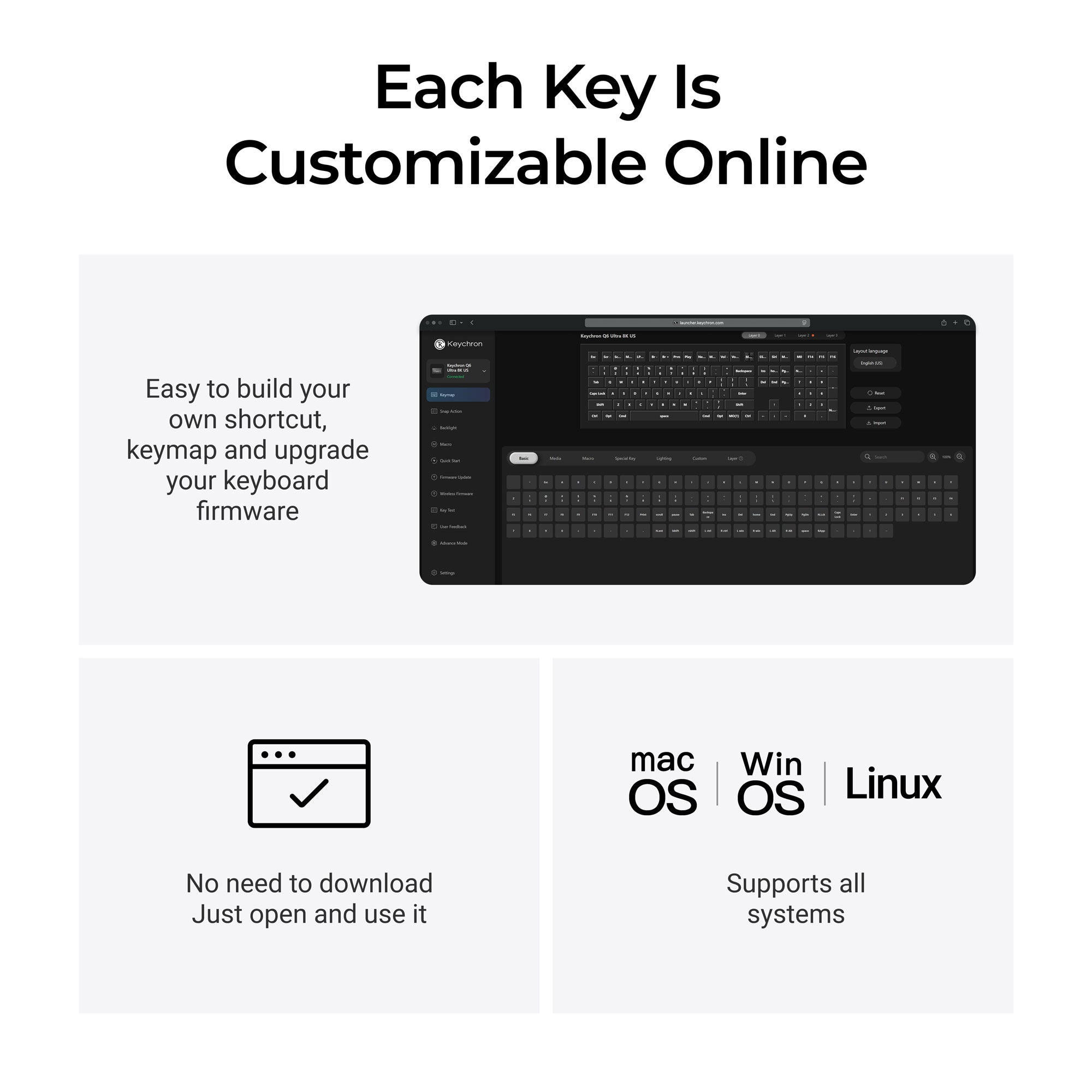 Keychron q6 ultra-p1 8k wireless custom mechanical keyboard (wit, us lay-out (qwerty), silk pom red, 100%, rgb, hot swap, 8k, 2.4 ghz bluetooth 5.2 usb-c)