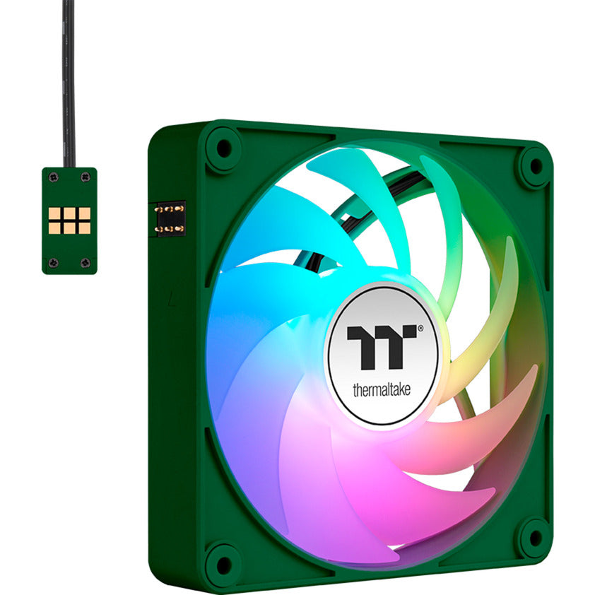 Thermaltake ct120 ex argb sync pc cooling fan racing green (3-fan pack) case fans (groen, 3 stuks, 120 x 120 x 25 mm, pwm)