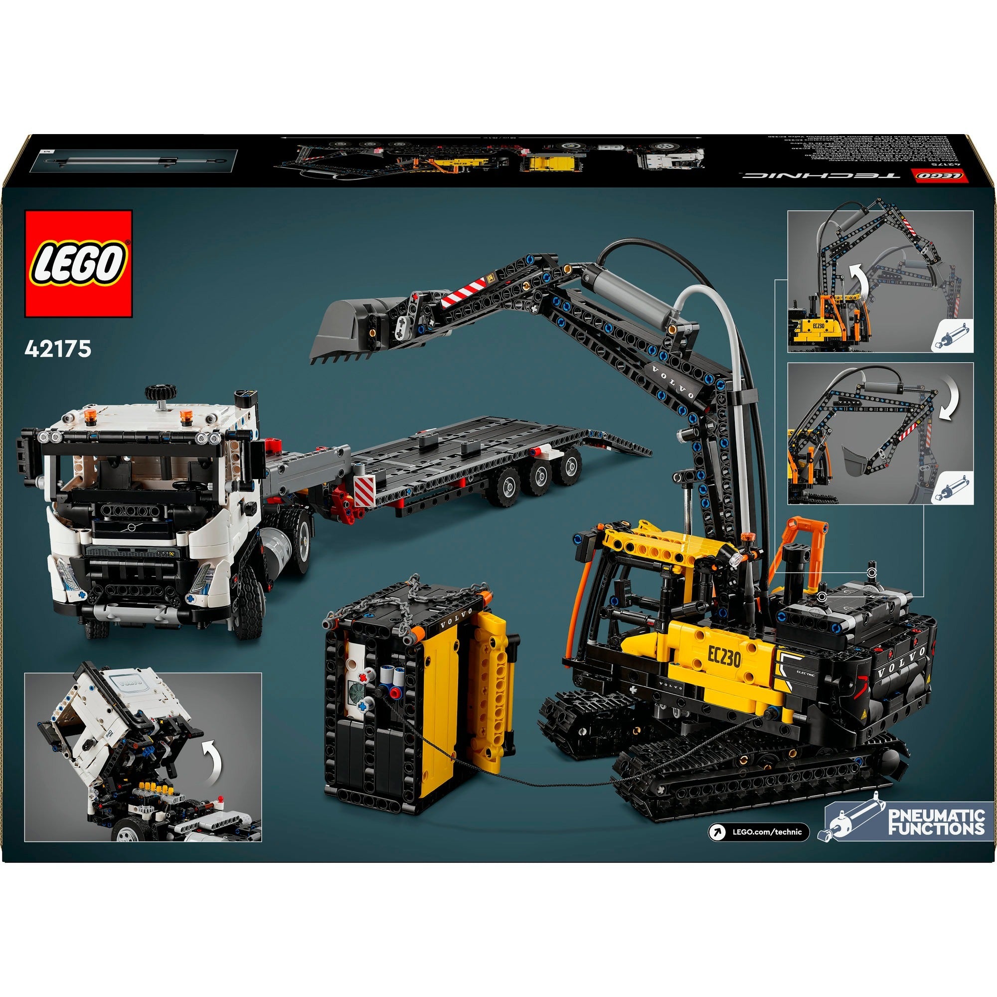 Lego technic volvo fmx truck ec230 elektrische graafmachine 42175