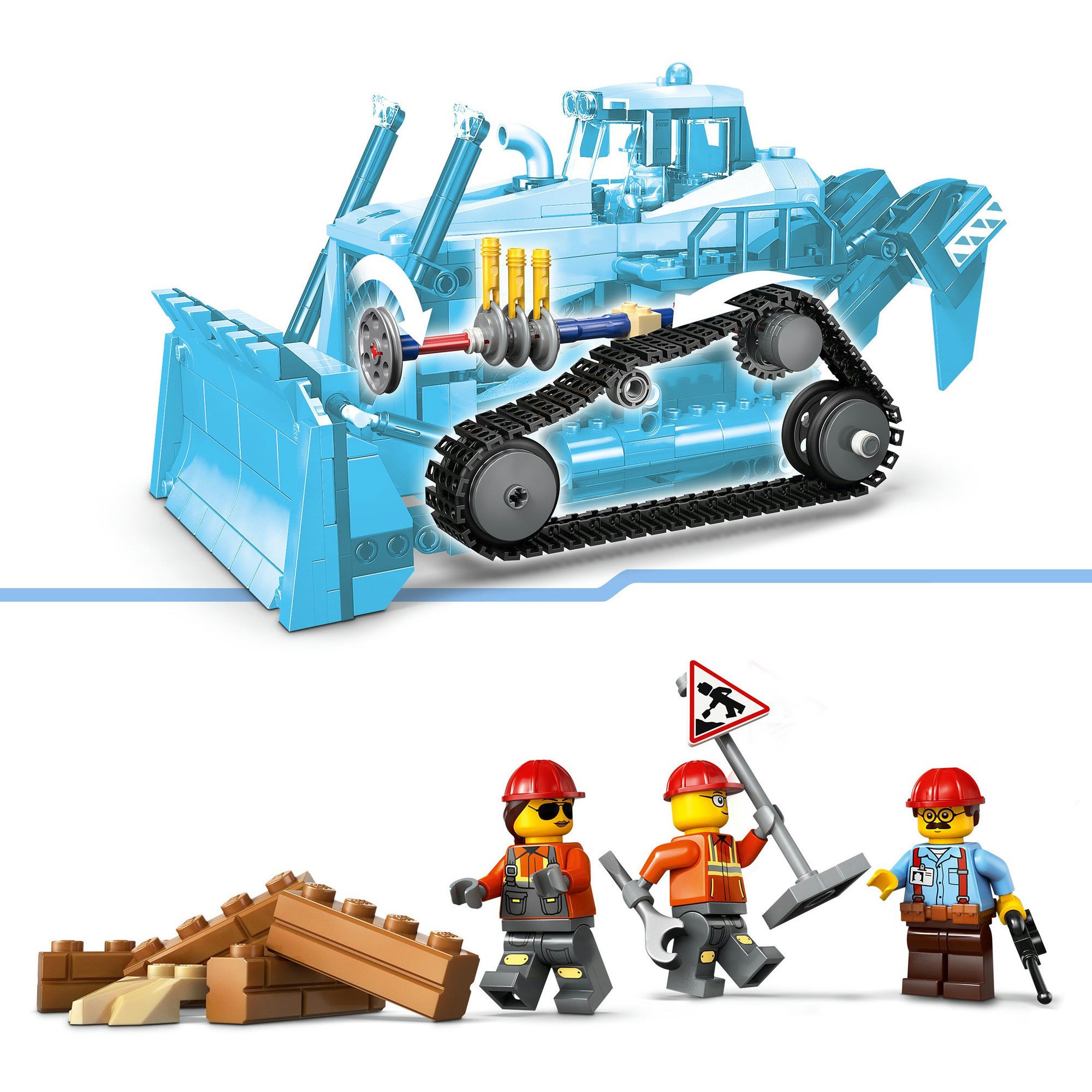 Lego 60466 grote stadsvoertuigen gele bulldozer