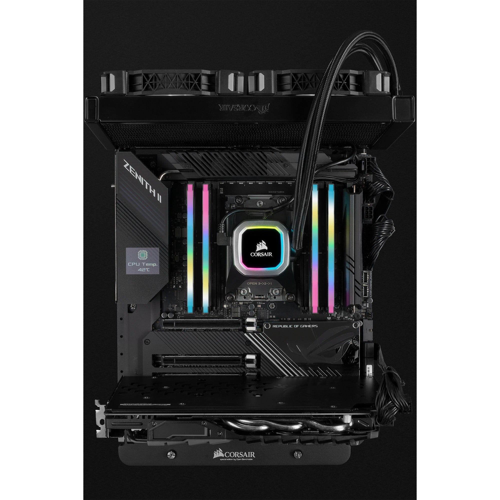 Corsair 32 gb ddr4-3200 (2x 16 gb) kit werkgeheugen (zwart, cmh32gx4m2z3200c16, vengeance rgb pro sl, xmp 2.0, amd ryzen optimized)
