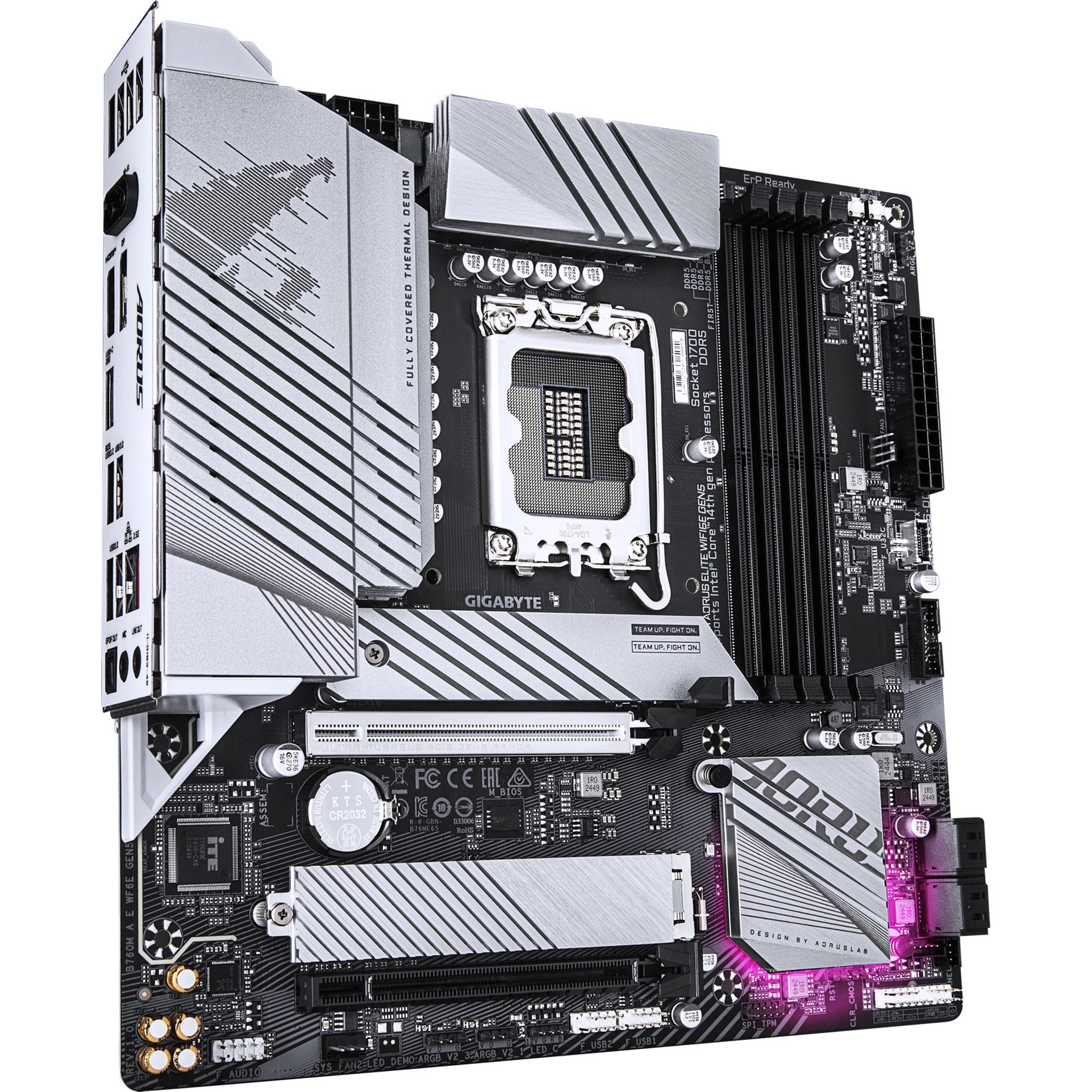 Gigabyte b760m aorus elite wifi6e gen5 socket 1700 moederbord (wit, raid, 2.5gb-lan, wi-fi 6e, bt 5.3, sound, µatx)