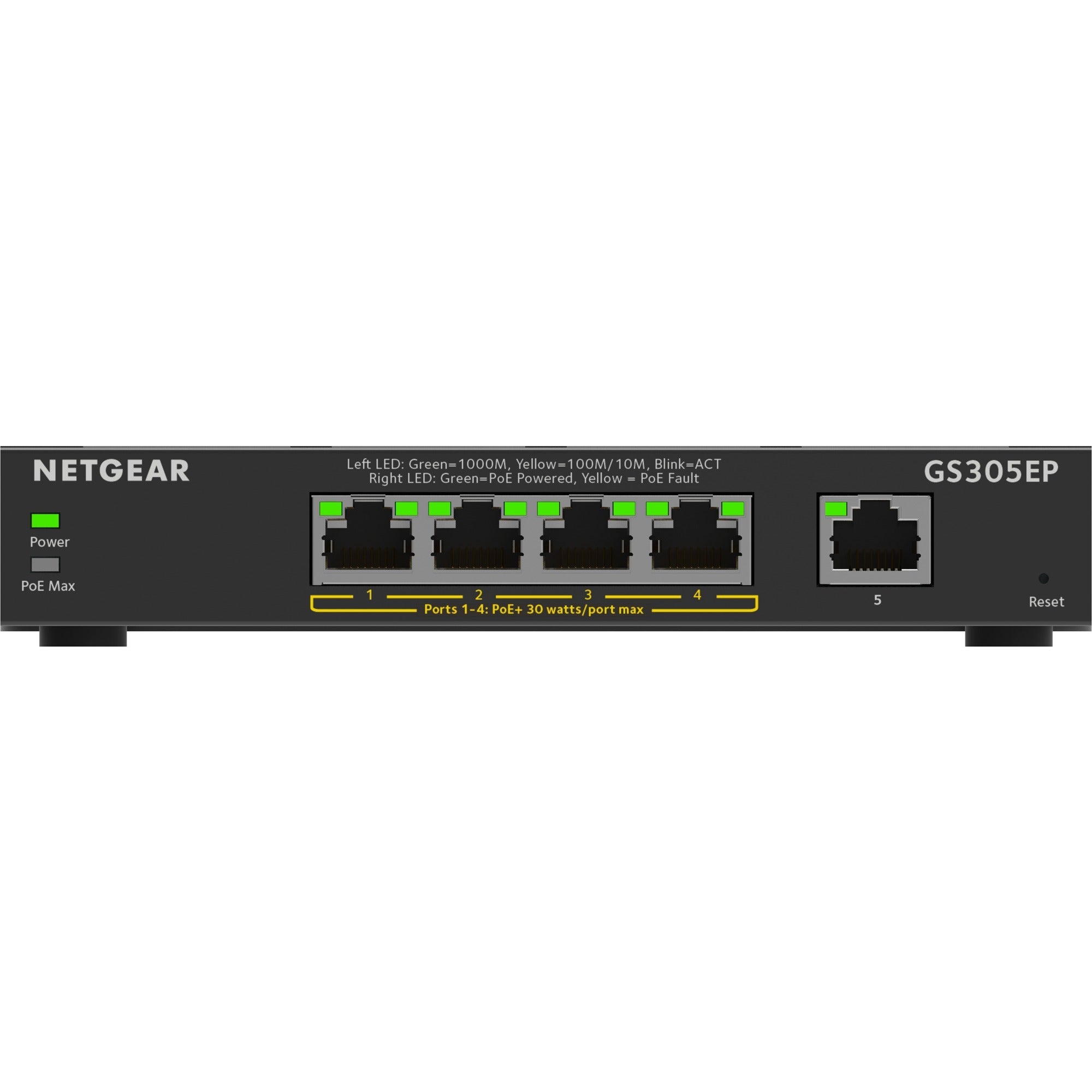Netgear gs305ep switch (zwart)