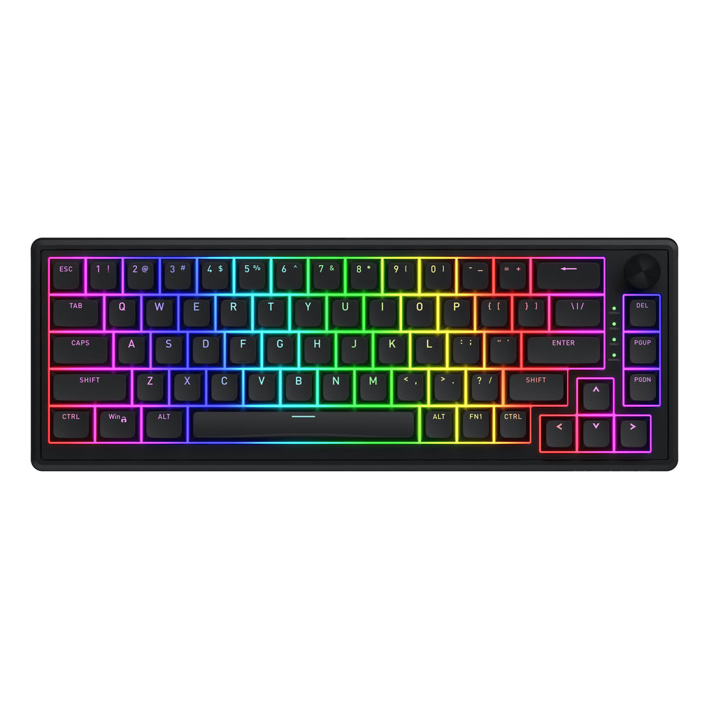 Hator skyfall wired rgb mechanisch gaming toetsenbord (zwart, us lay-out (qwerty), hator aurum sterling, 65%, rgb, double shot abs, hot-swap)