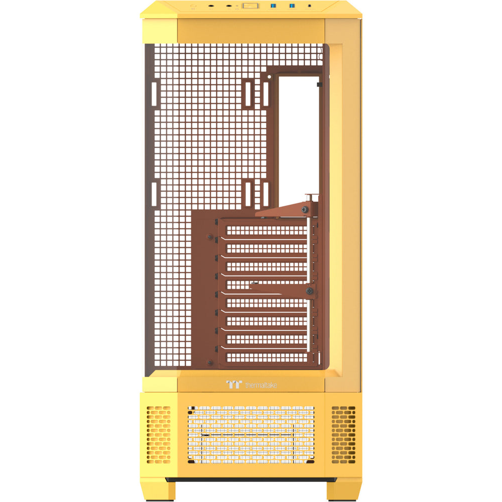 Thermaltake view 600 tg butter caramel big tower behuizing (geel | 2x usb-a | 1x usb-c | tempered glass)