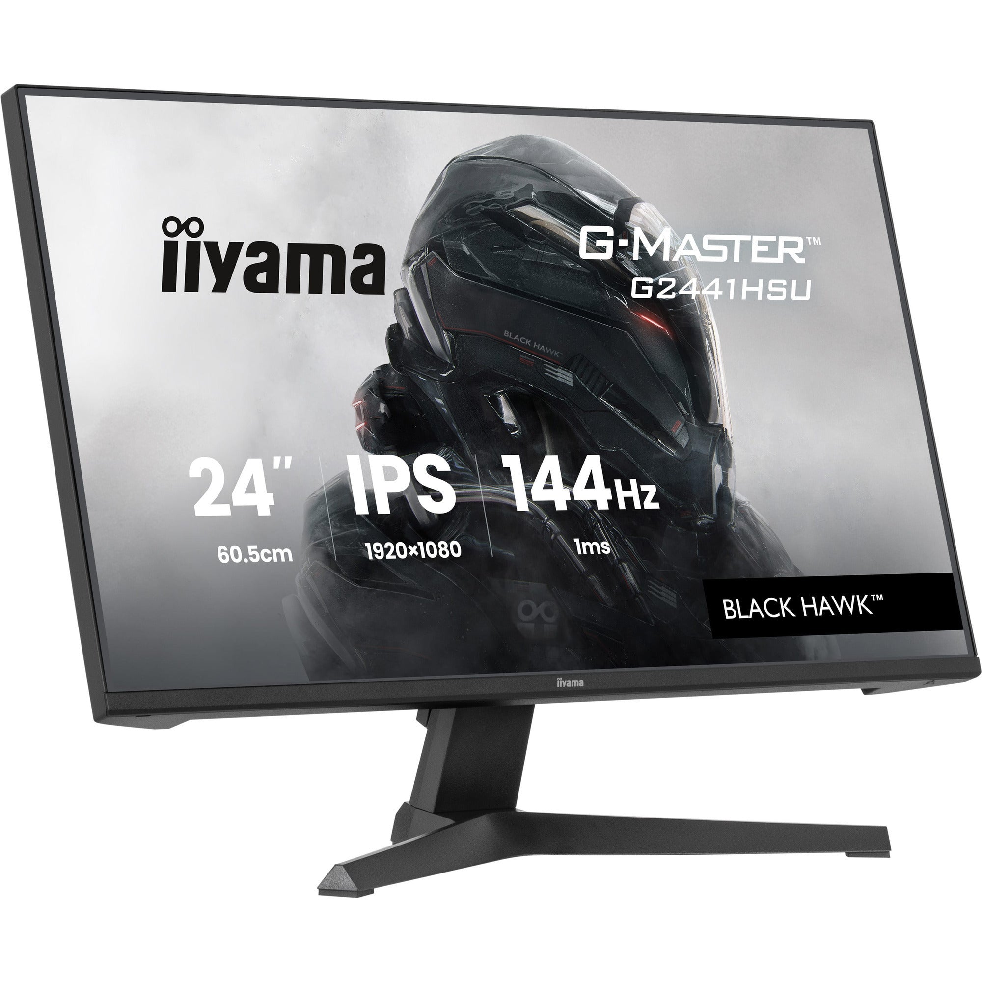 Iiyama g-master black hawk g2441hsu-b1 23.8 gaming monitor (zwart, hdmi, displayport, 2x usb-a, usb-b, 144 hz)