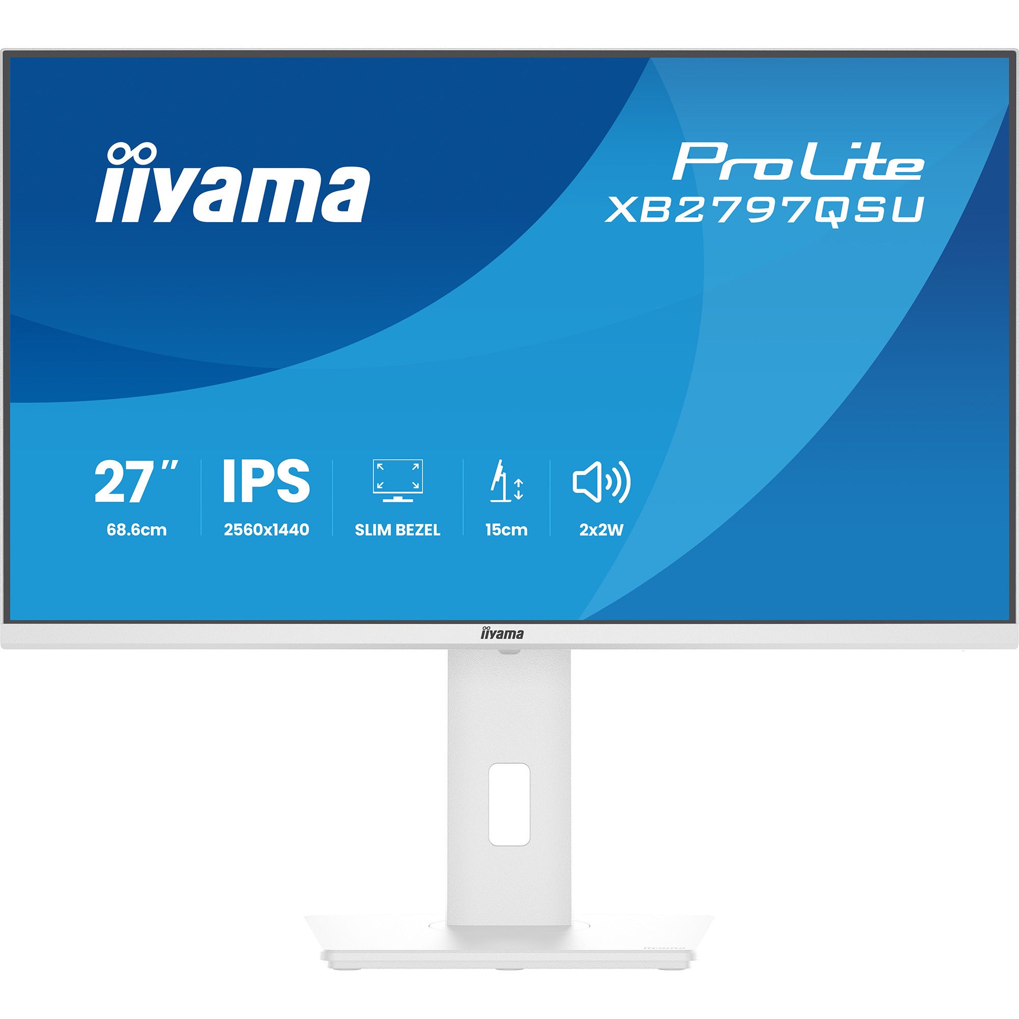 Iiyama prolite xb2797qsu-w1 27 monitor (wit (mat), hdmi, displayport, usb, audio)