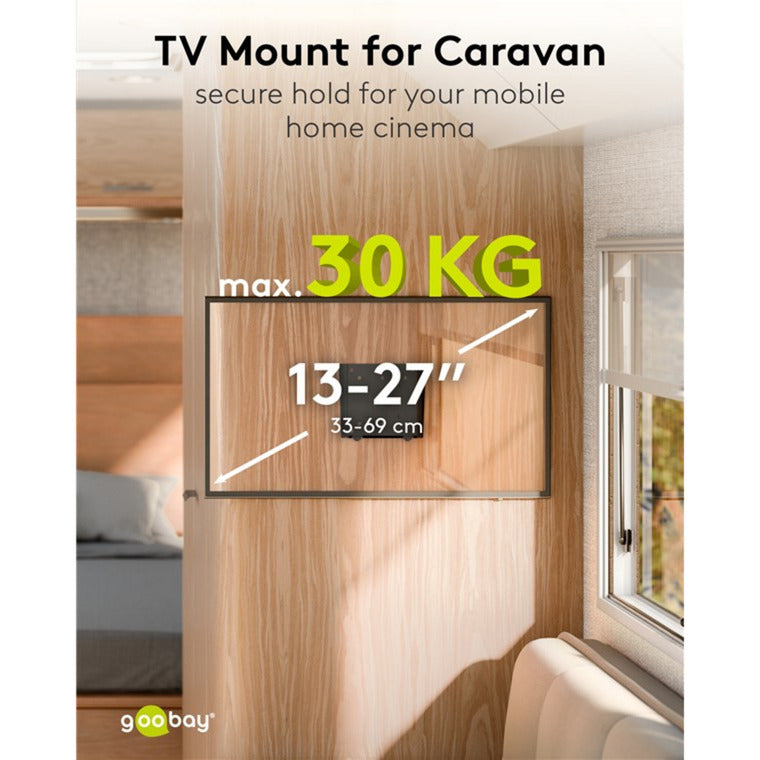Goobay tv wall mount caravan fixed (s), 13 to 27 inch wandmontage (zwart)