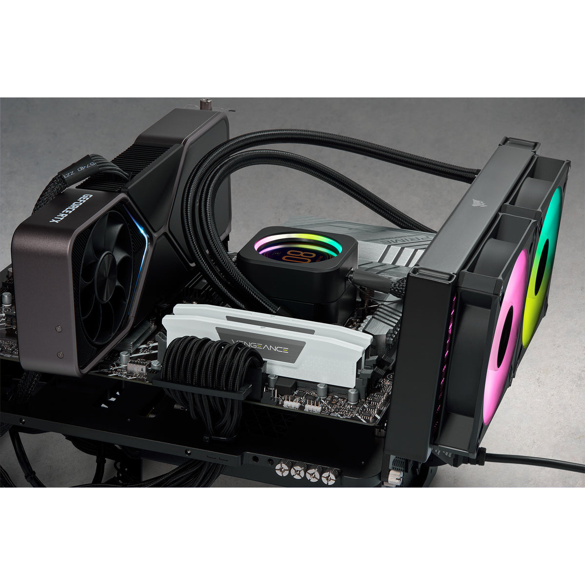 Corsair vengeance rgb 32 gb ddr5-6000 (2x 16 gb) werkgeheugen (zwart, cmh32gx5m2d6000z38, expo)