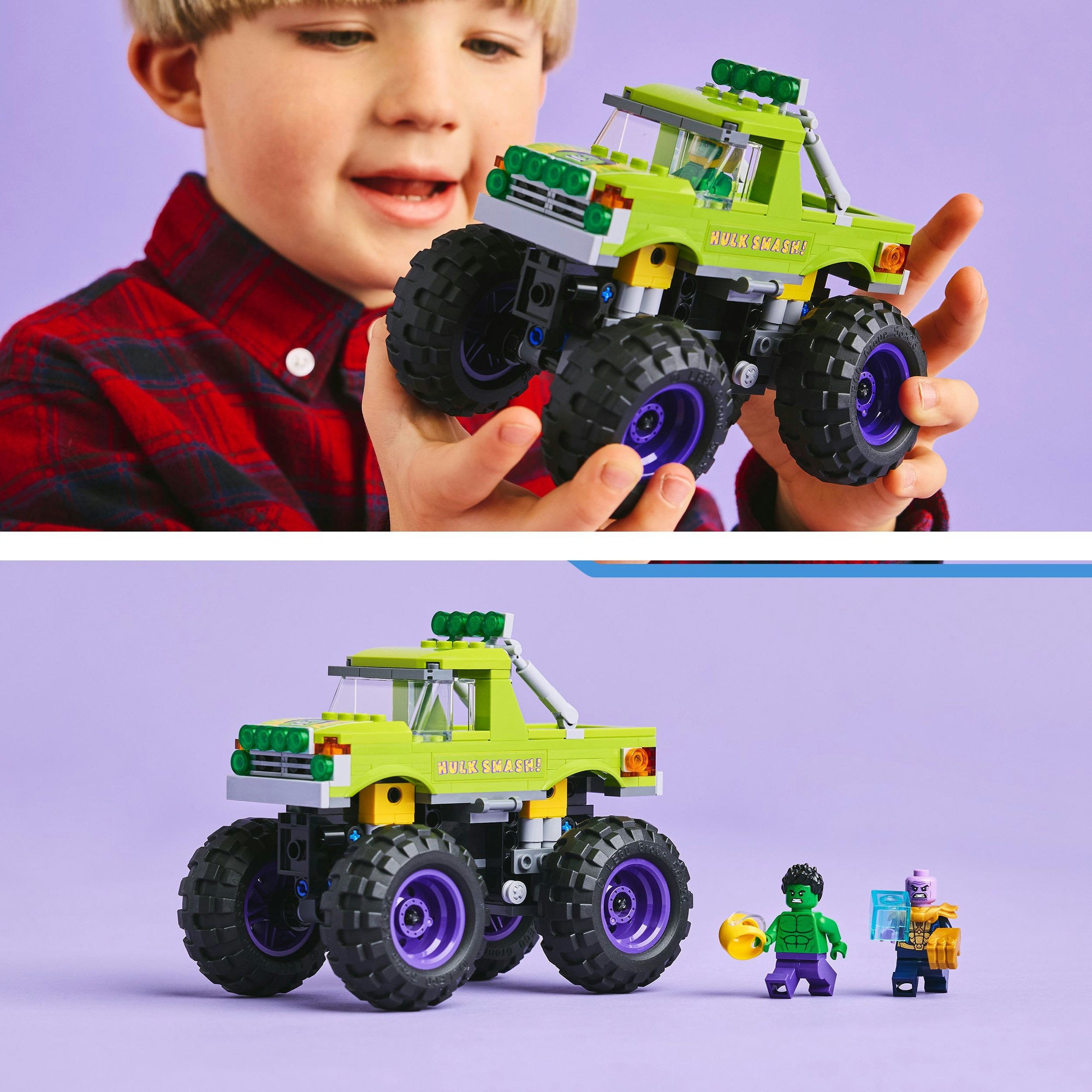 Lego 76312 superhelden marvel de hulk truck vs. thanos