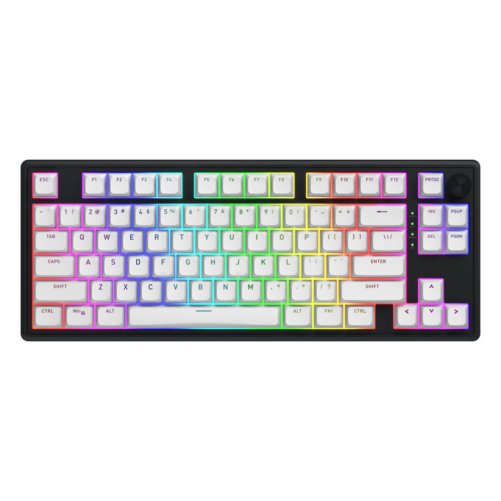 Hator skyfall wireless rgb mechanisch gaming toetsenbord (zwart, us lay-out (qwerty), hator aurum lemon, 80% (tkl), rgb, double shot abs, hot-swap, 2.4ghz | bluetooth | usb-c)
