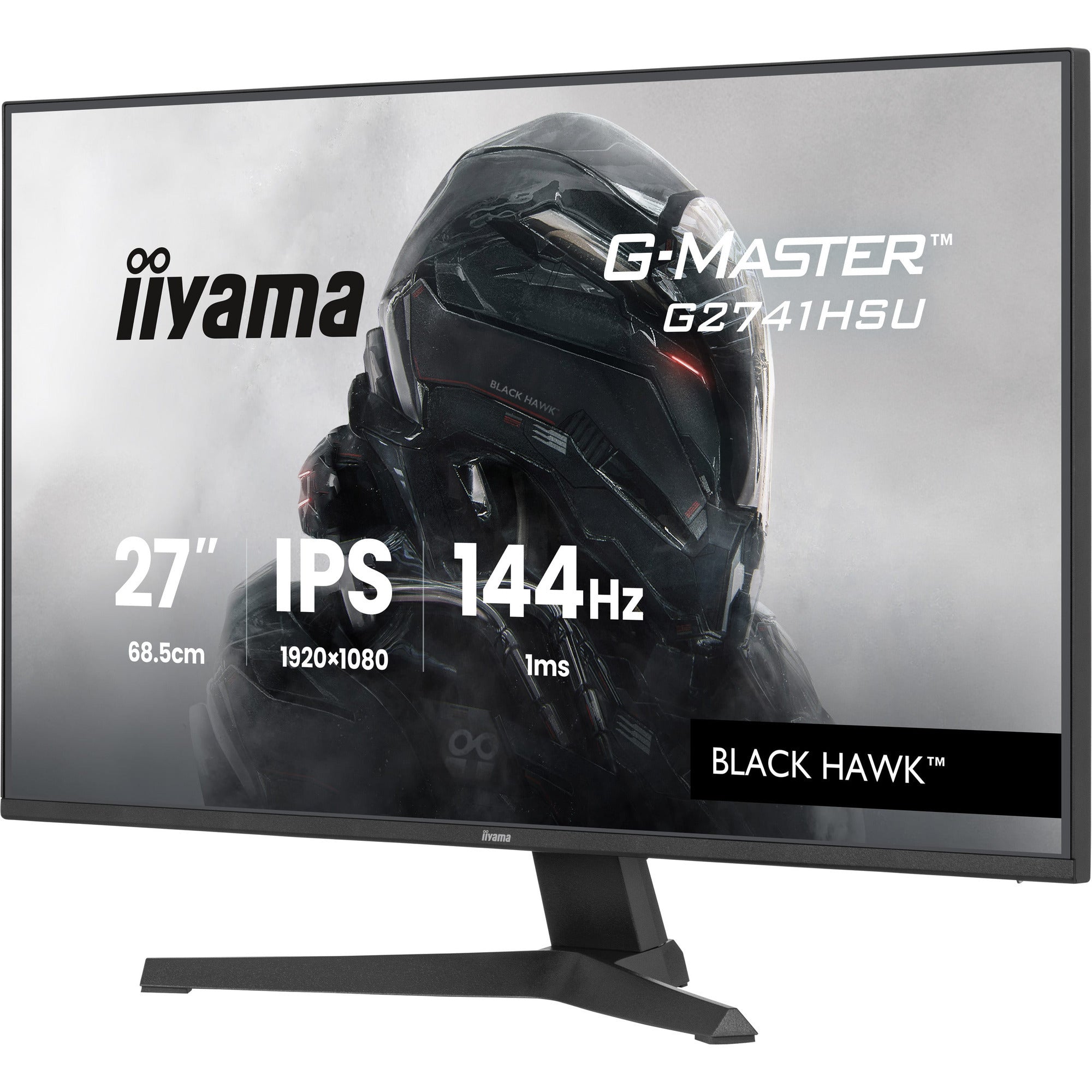 Iiyama g-master black hawk g2741hsu-b1 27 gaming monitor (zwart, hdmi, displayport, 2x usb-a, usb-b, 144 hz)