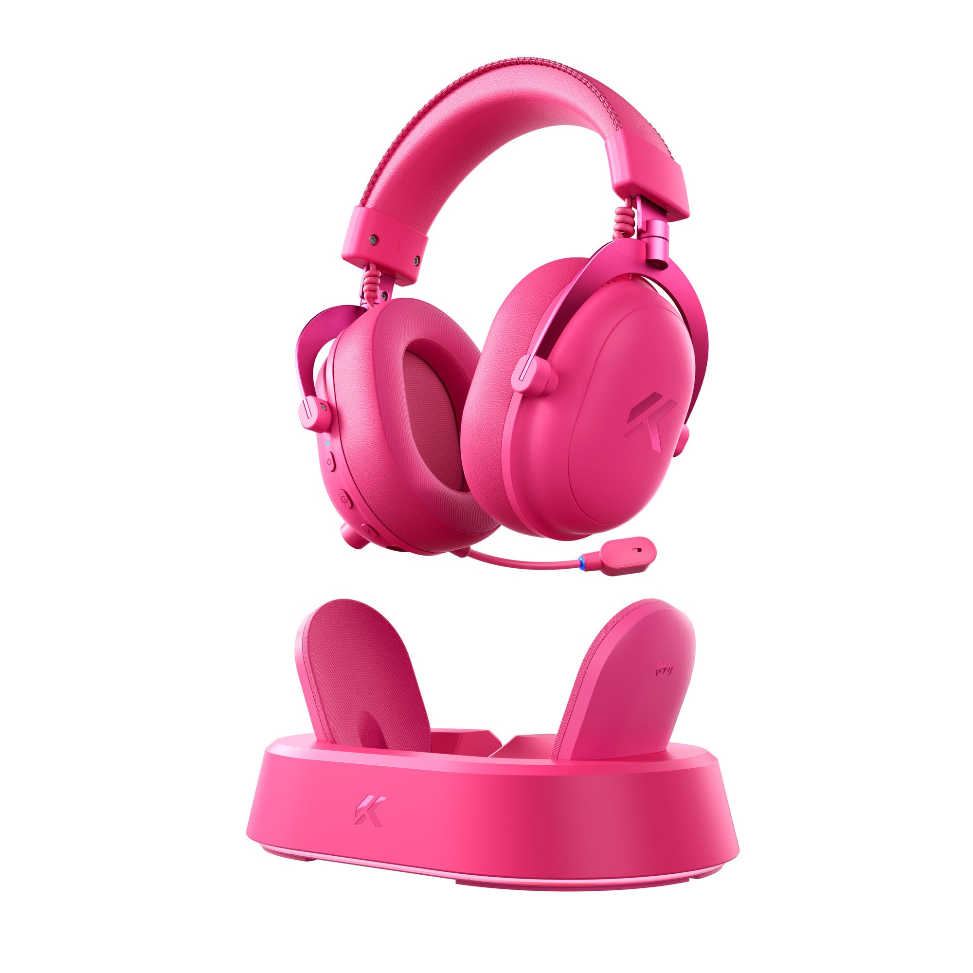 Mchose v9 turbo+ magnetic wireless over-ear gaming headset (rood, nintendo switch, playstation 4, playstation 5, mobiel, pc, 2.4g bluetooth usb)