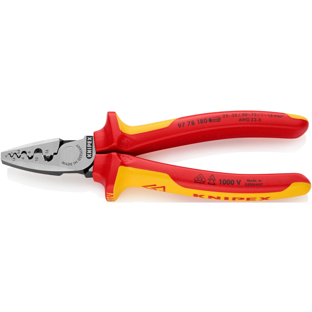 Knipex 97 serie - krimptang - 180mm - vde isolatie - ergonomisch