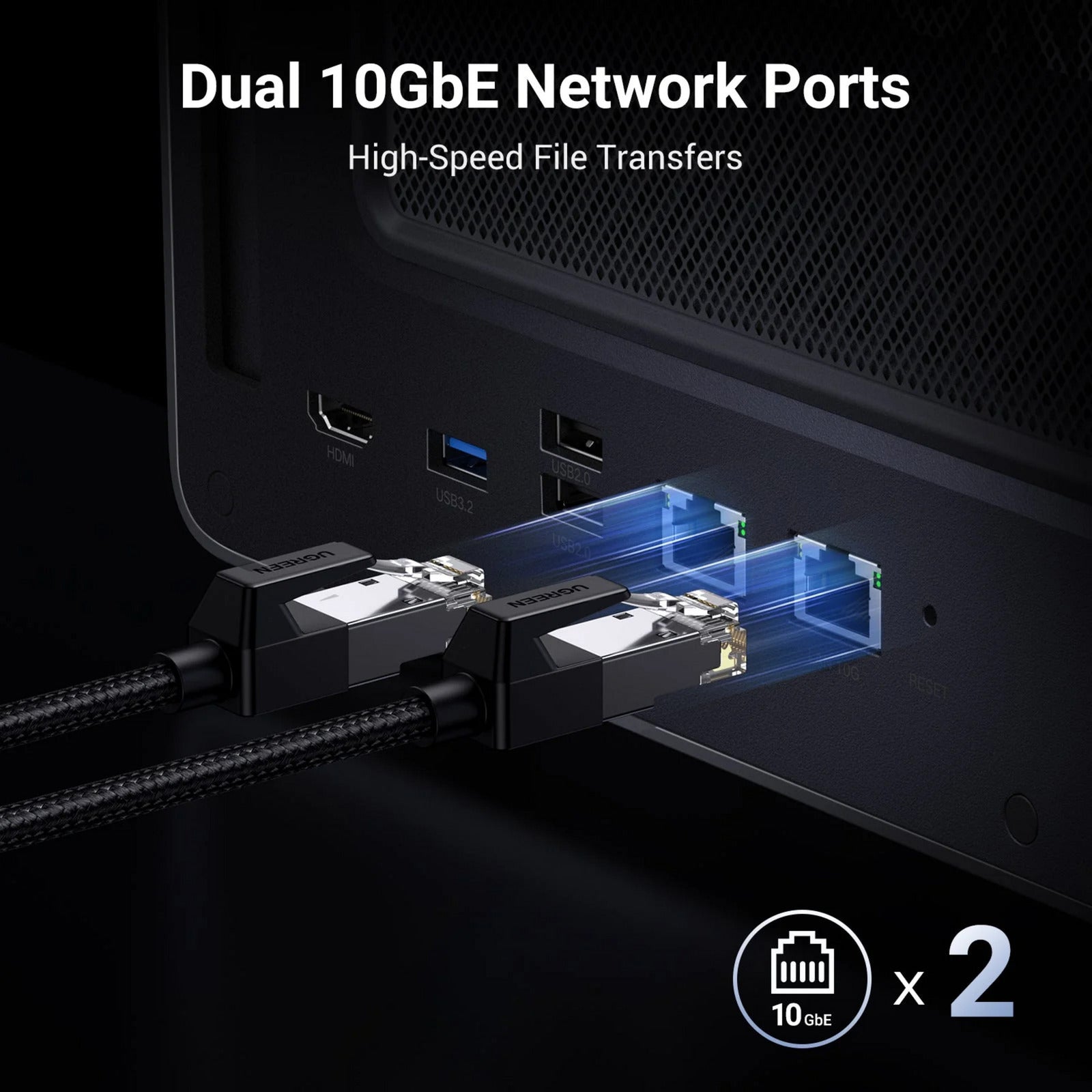 Ugreen nasync dxp8800 plus (grijs, wifi, 2x 10gbe, hdmi, thunderbolt 4 (40 gb s))