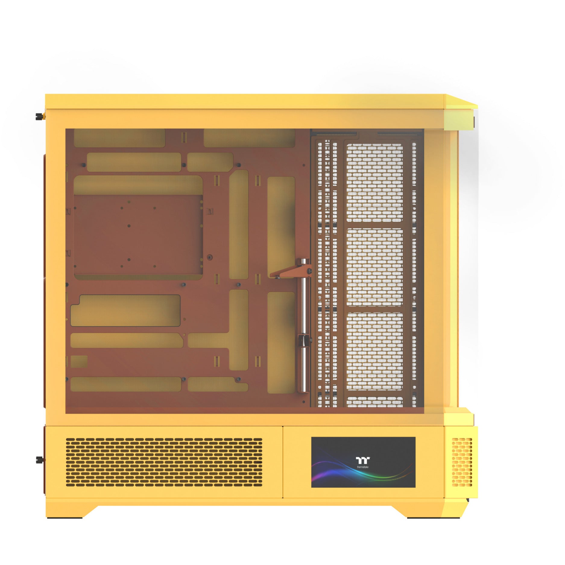 Thermaltake view 600 tg butter caramel big tower behuizing (geel | 2x usb-a | 1x usb-c | tempered glass)