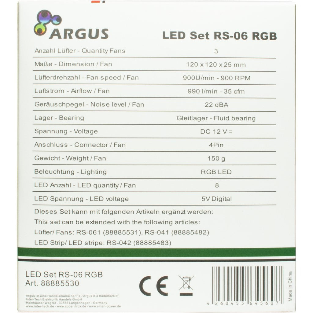 Inter-Tech Inter-Tech Argus RGB-ventilatorset RS-06