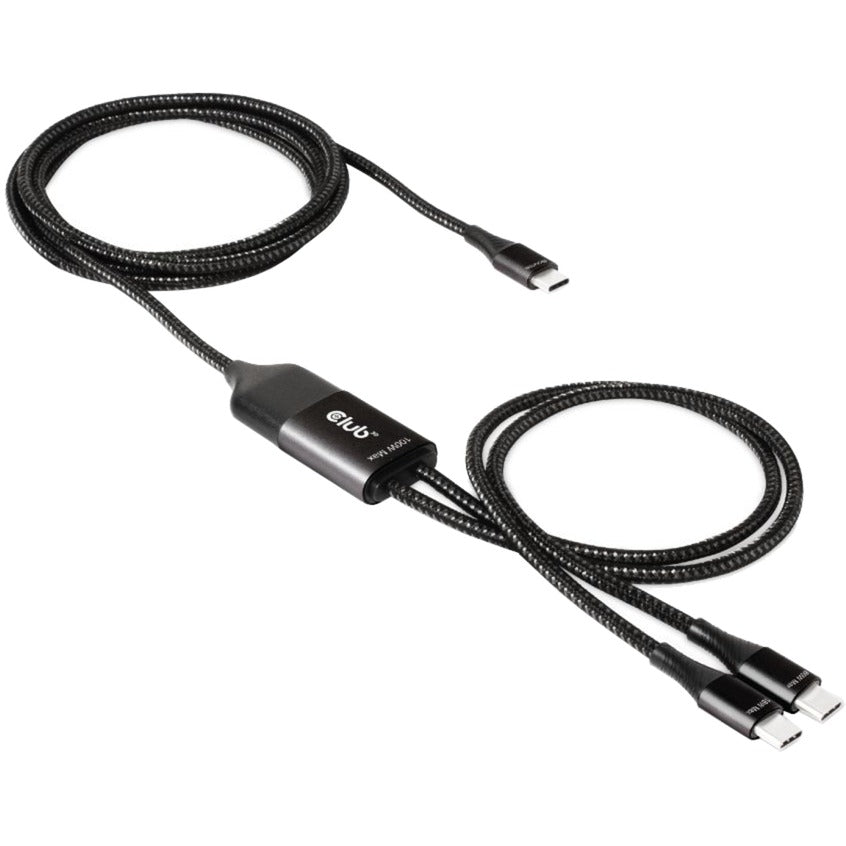 Club 3d usb-c naar 2x usb-c splitterkabel (zwart, 1,83 meter, 100 w)