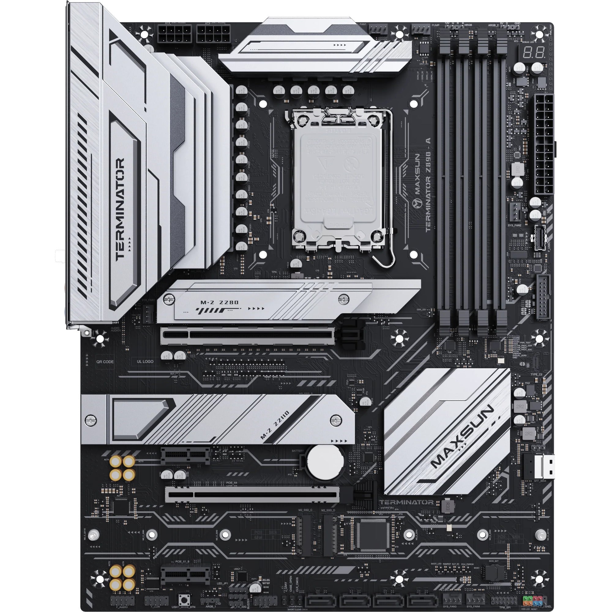 Maxsun ms-terminator z890-a socket 1851 moederbord (zwart, raid, 2.5 gb-lan, sound, atx)