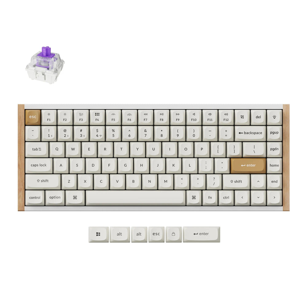 Keychron k2 he-q1 special edition rgb mechanisch toetsenbord (wit, us lay-out (qwerty), gateron double-rail magnetic nebula, 75%, rgb leds, osa double-shot pbt, hot swap, 2.4ghz | bluetooth 5.2 | usb-c)