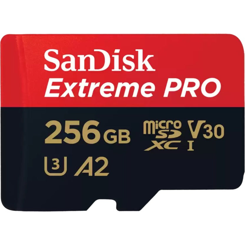 Sandisk extreme pro 256 gb microsdxc geheugenkaart (uhs-i u3, class 10, v30, a2, incl. sd adapter)