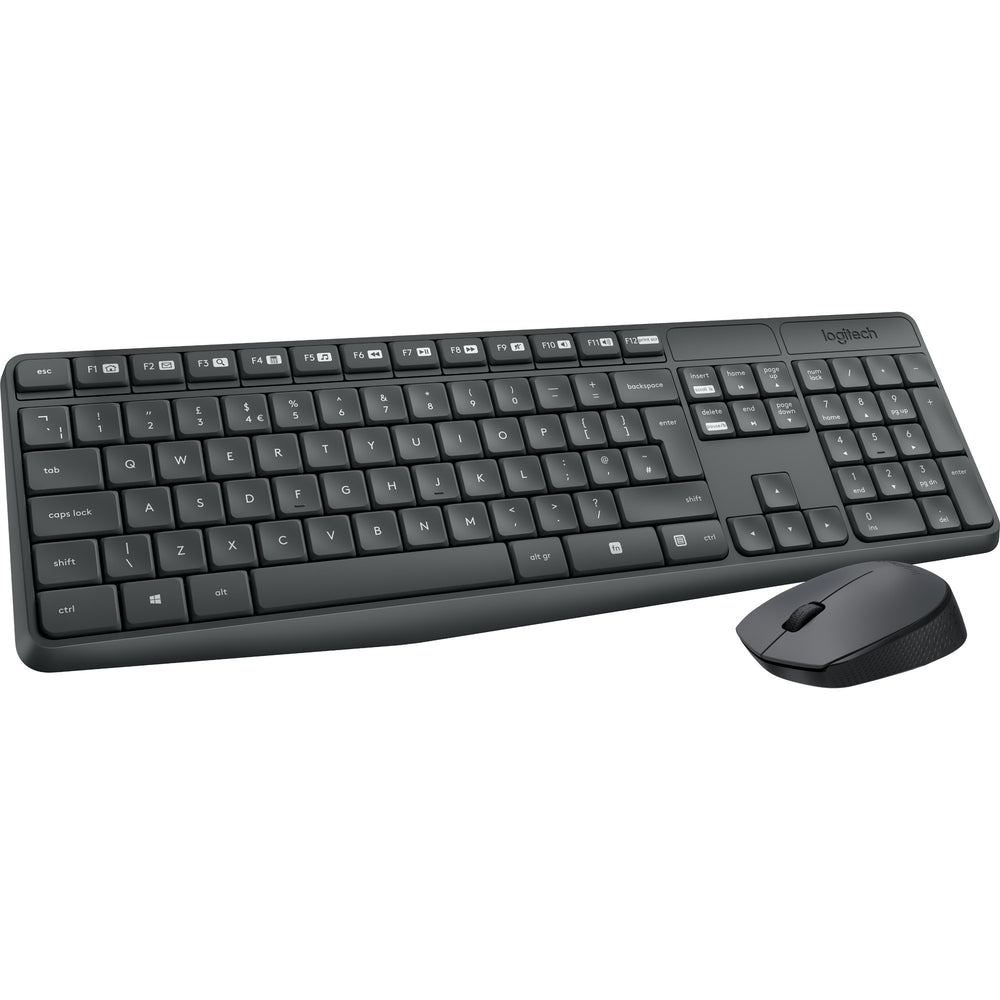 Logitech mk235 draadloze desktopset (zwart, us-international lay-out (qwerty))