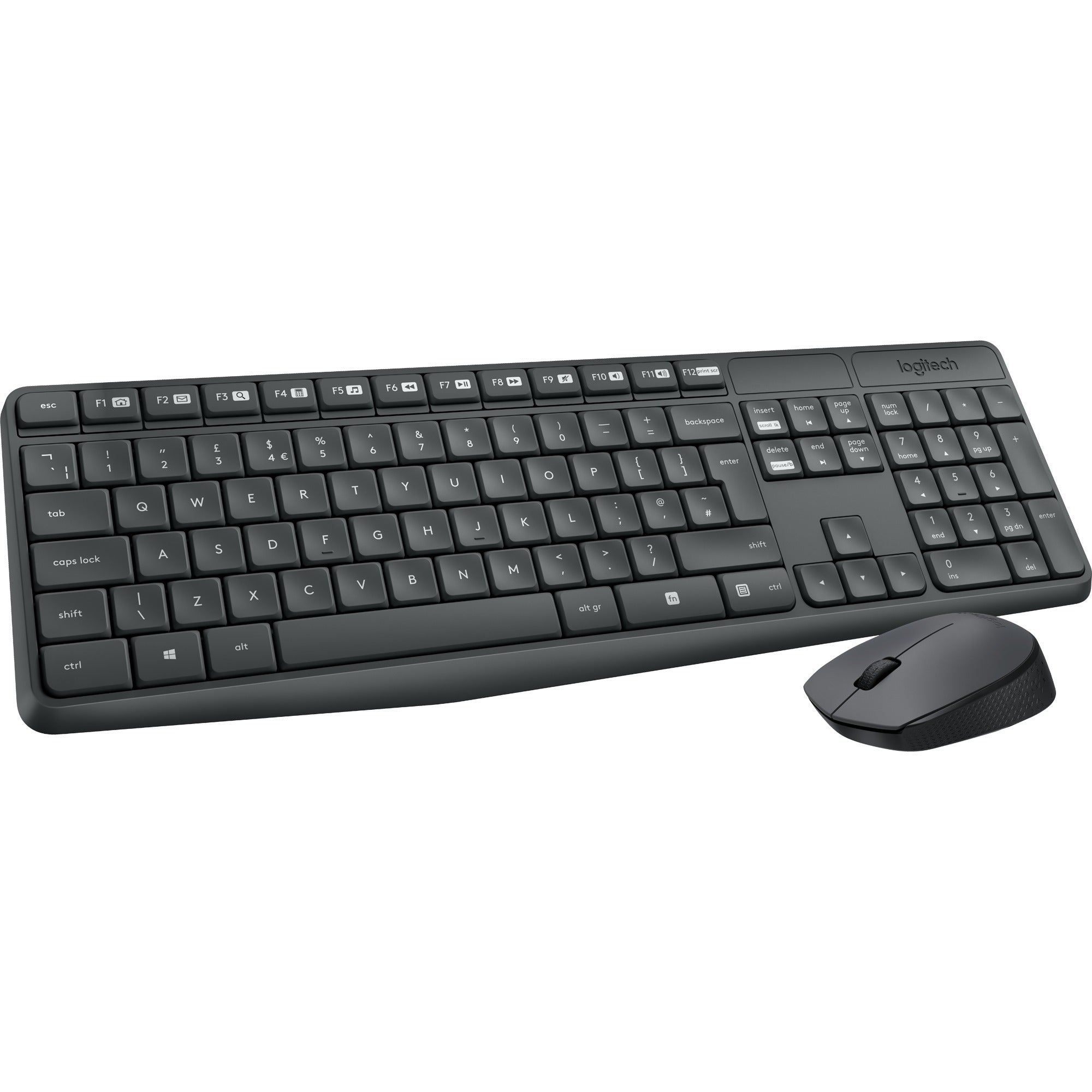 Logitech mk235 draadloze desktopset (zwart, us-international lay-out (qwerty))
