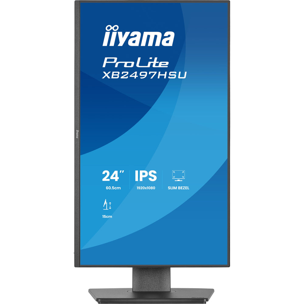 Iiyama prolite xb2497hsu-b1 23.8 monitor (zwart, 120 hz, hdmi, displayport, usb-c, audio)