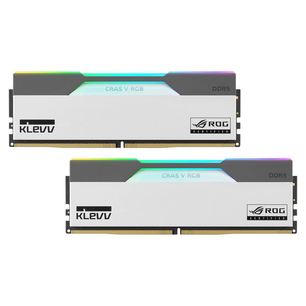 Klevv 32 gb ddr5-6200 (2x 16 gb) kit werkgeheugen (wit zwart, kd5agua80-62b320p, cras v rgb rog, xmp 3.0, expo)