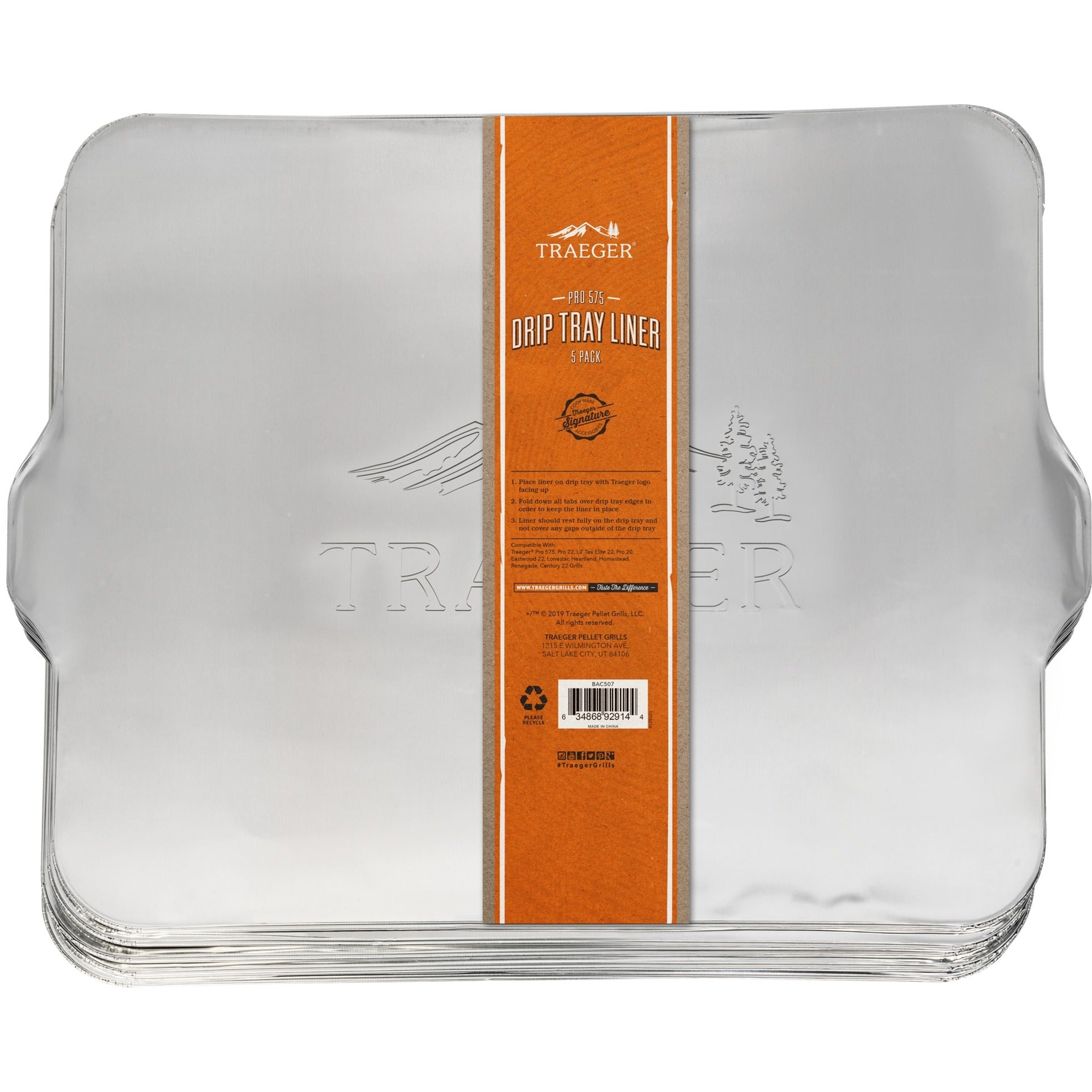 Traeger vetafdruipplaat beschermfolie voor pro 575 druipschaal (zilver, 5 stuks)