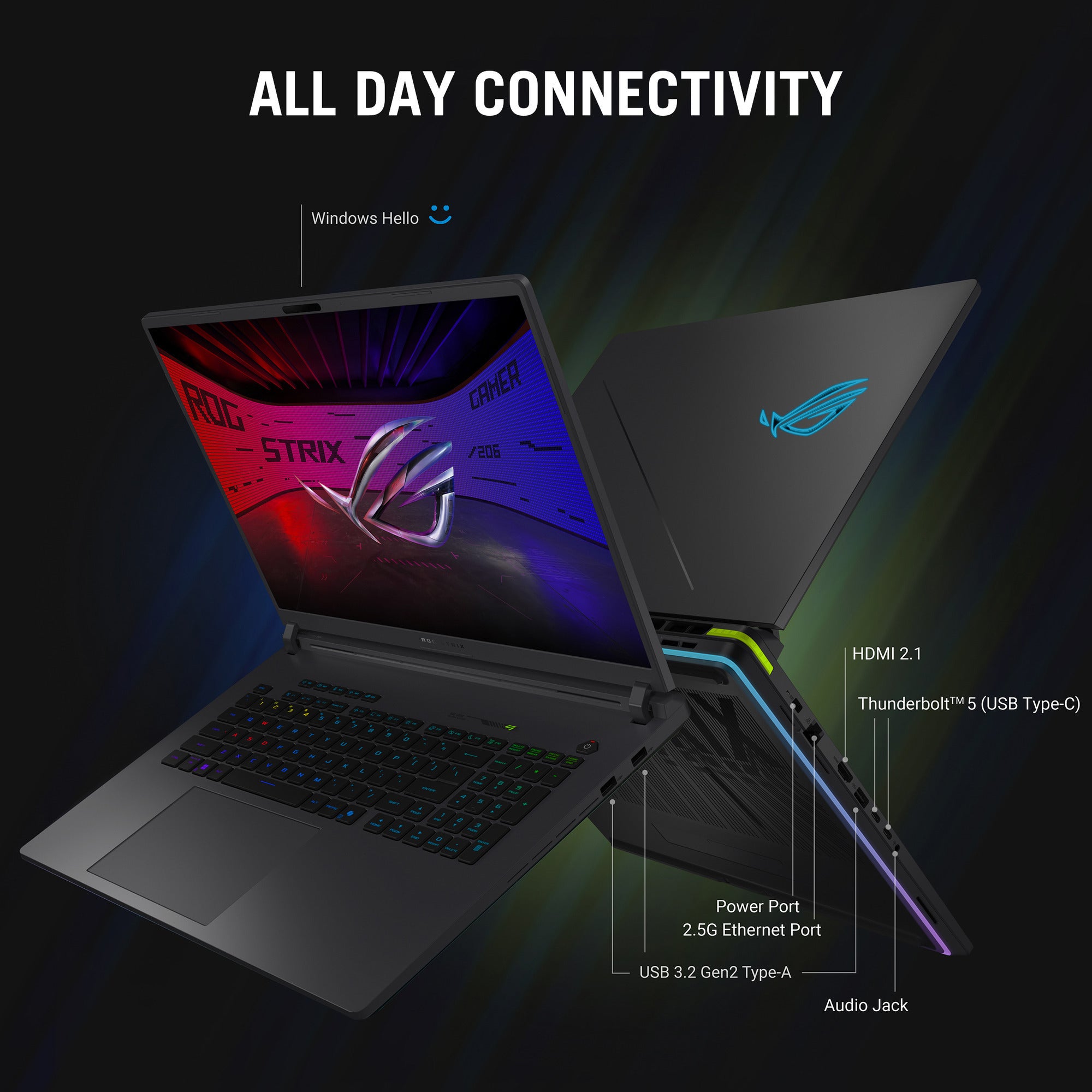 Asus rog strix g18 g815jpr-s9052w 18 gaming laptop (zwart grijs | i9-14900hx | rtx 5070 | 32 gb | 1 tb ssd)
