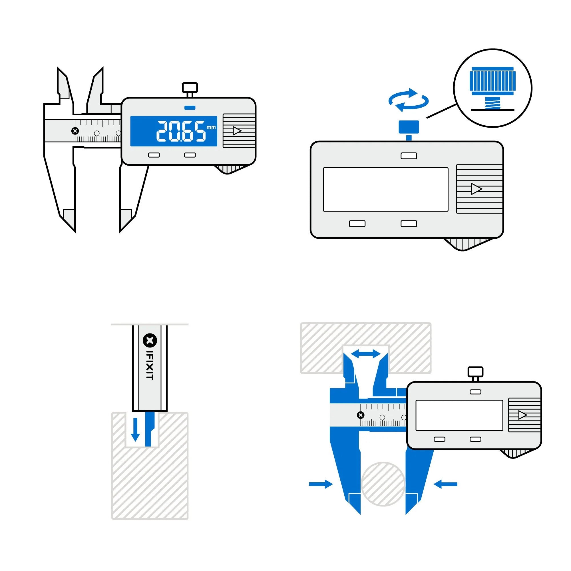 Ifixit digital caliper meetapparaat (zwart)