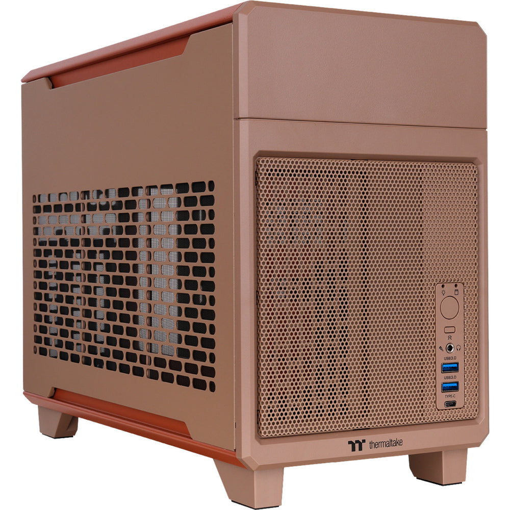 Thermaltake tr100 gravel sand mini tower behuizing (lichtbruin | 2x usb-a | 1x usb-c)