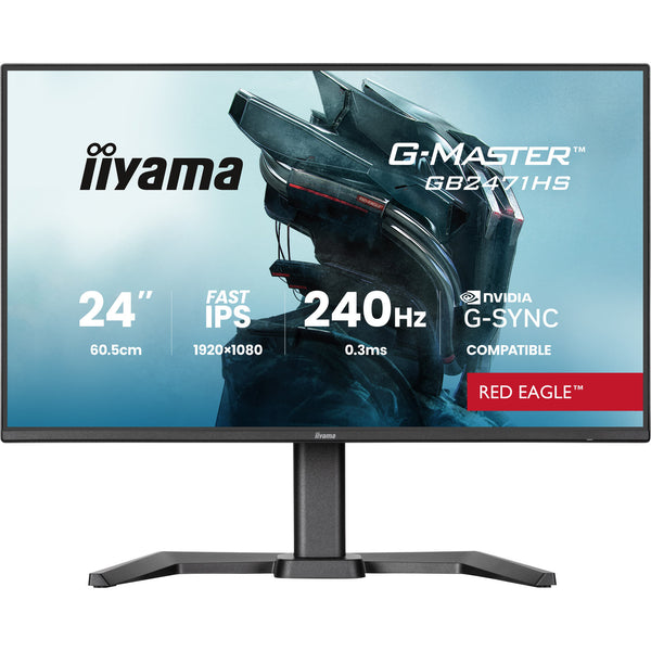 Iiyama g-master red eagle gb2471hs-b1 23.8 gaming monitor (zwart, 2x hdmi, displayport, 240 hz)