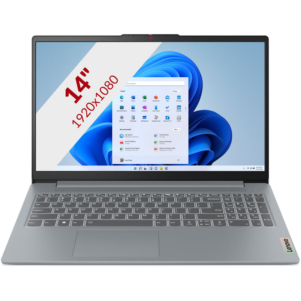 Lenovo ideapad slim 3 15ian8 (82xb00cdmh) 15.6 laptop (grijs | core i3-n305 | intel uhd graphics | 8 gb | 128 gb ssd)