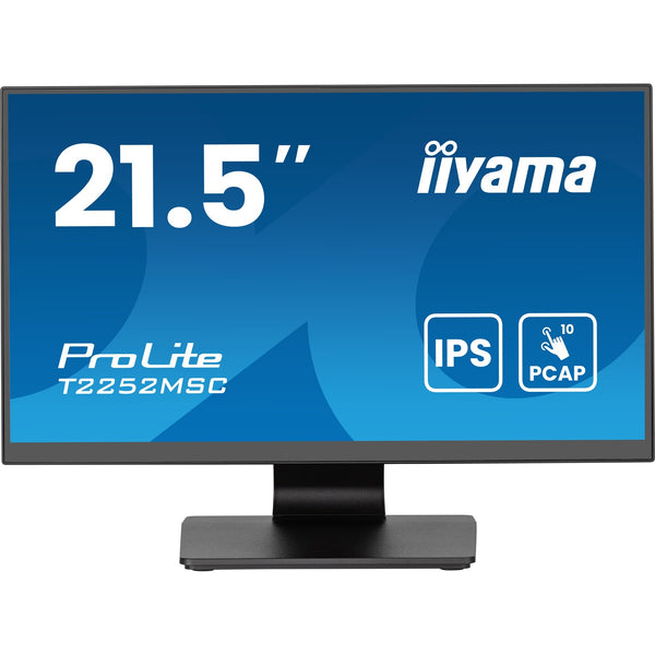 Iiyama prolite t2252msc-b2ag 21.5 touchscreen monitor (zwart, 1x displayport, 1x hdmi, 2x usb-a)