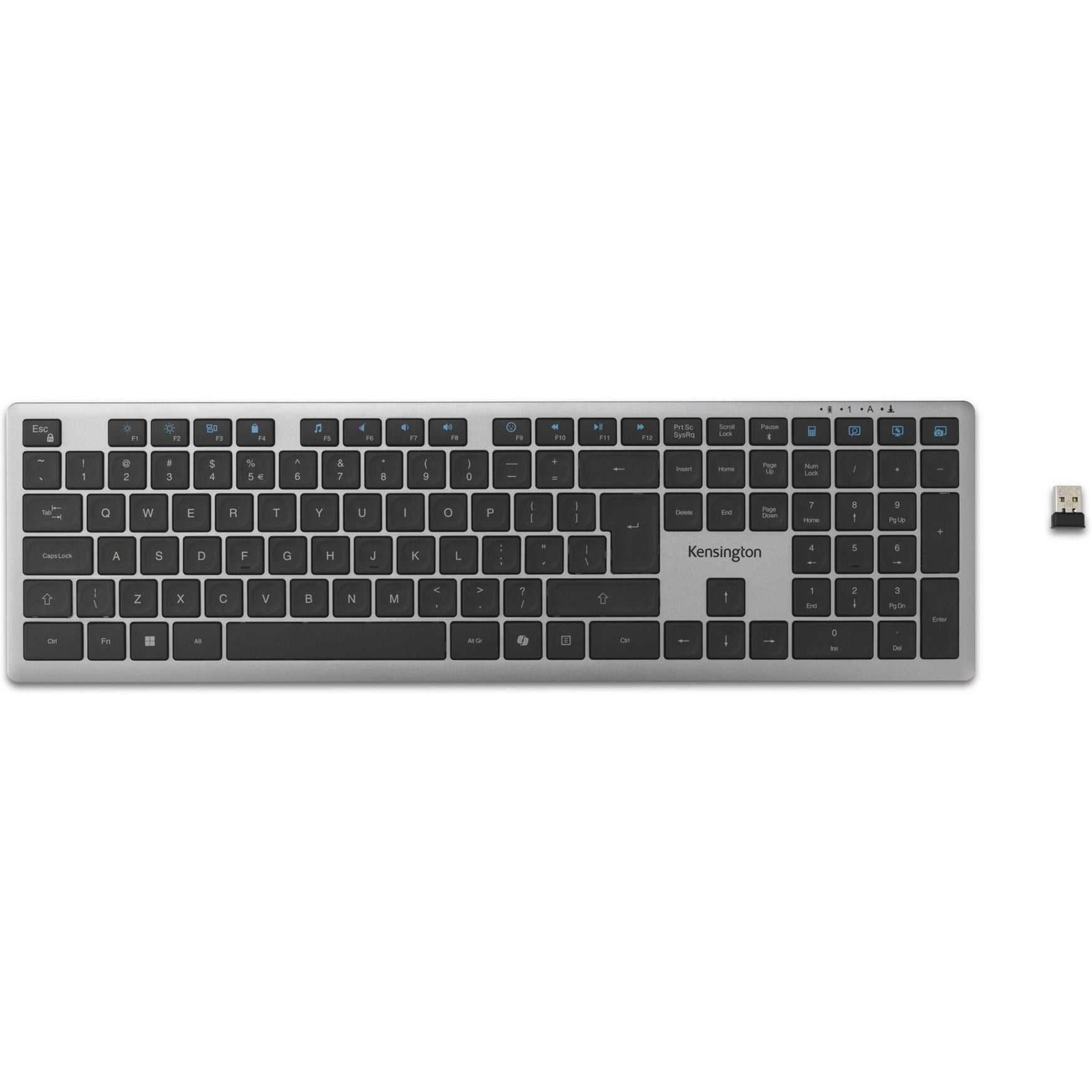 Kensington kb535 eq rechargeable multi-device keyboard (us-international lay-out (qwerty), scissor switches, 100%, usb, 2,4 ghz, bluetooth 5.4)