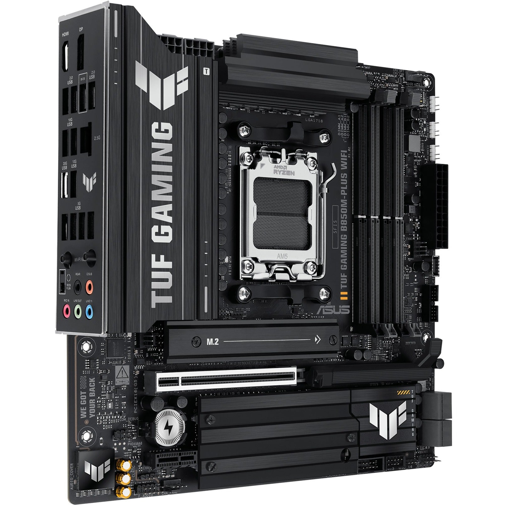 Asus tuf gaming b850m-plus wifi socket am5 moederbord (2.5gb-lan, wi-fi 6e, bt, sound, µatx)