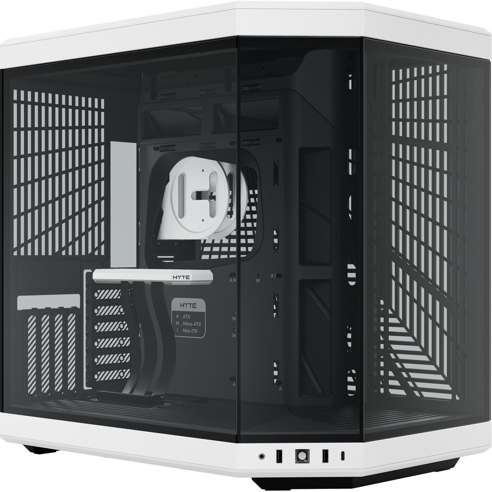 Hyte y70 midi tower behuizing (zwart wit | 2x usb-a | 1x usb-c | tempered glass)