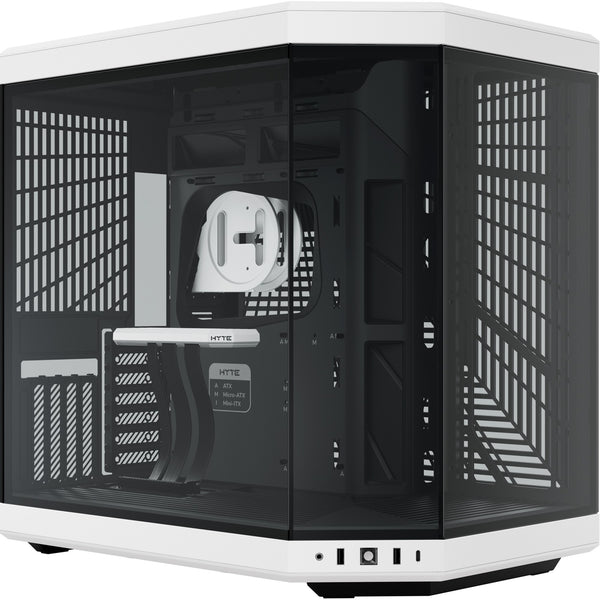 Hyte y70 midi tower behuizing (zwart wit | 2x usb-a | 1x usb-c | tempered glass)